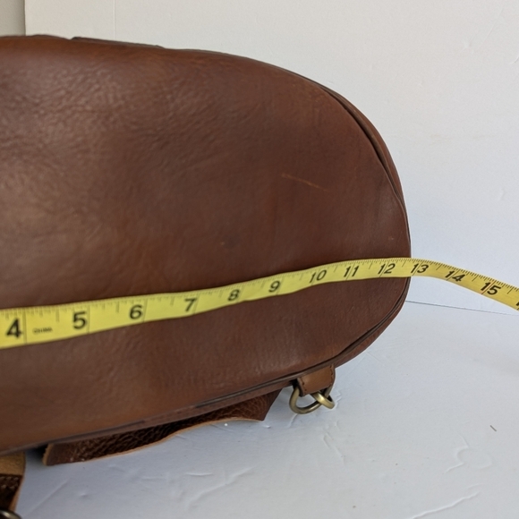 Anonimo Fiorentino Pebbled Leather Drawstring Closure Backpack Bookbag Brown - Picture 15 of 16